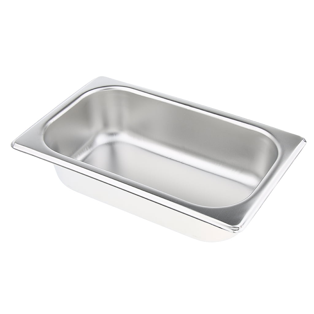 Flameer 1/4 Size 2.56 Deep Silver Stainless Steel Hotel Restaurant Steam Table Pan