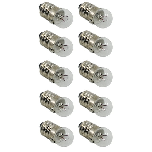10PK Flash Lamp Bulbs, Round - 4.5V with M.E.S. Cap - E10 Thread - Eisco Labs
