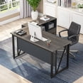 thumbnail image 2 of Tribesigns L-Shaped Computer Desk, 55 inches Executive Desk with 43"lateral File Cabinet, Gaming Desk Business Furniture with Drawers and Storage Shelves, 2 of 7