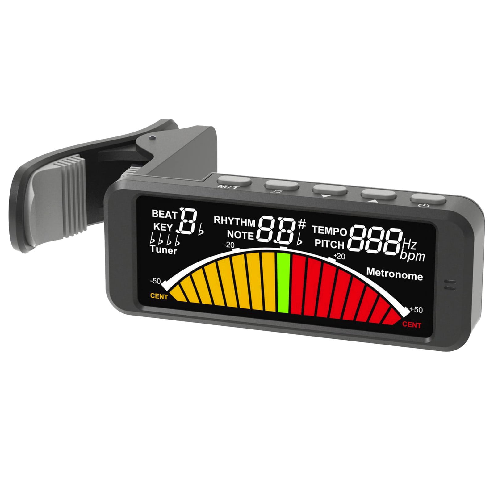 FMT-209 Guitar Tuner Clip-on, 2025 New 3 in 1 Metronome Tuner Tone Geneor for Chromatic Guitar Bass Ukulele Violin Musical Instrument Accory
