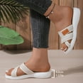 thumbnail image 5 of LOVZFMLL Women's Sandals with Arch Support Cross Strap Open Toe Comfort Walking Slides Summer Casual Beach Slippers Slip On Beige 5.5, 5 of 8