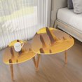 thumbnail image 3 of Triangle End Tables Set of 2 Amber Lavender Sky Western Desert Sunrise Canvas Small Coffee Table, Tea Table, Nesting Tables for Living Room, 3 of 5
