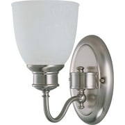 Nuvo 60/2795 One Light Vanity with Frosted Linen Glass, Brushed Nickel