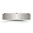 thumbnail image 3 of Stainless Steel Ridged Edge 6mm Brushed and Polished Band, 3 of 7