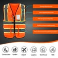 thumbnail image 4 of AYKRM Orange High Vis Reflective Safety Vest for Women Men Security Pocket Zipper, 4 of 5