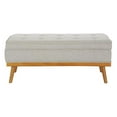 thumbnail image 3 of Katheryn Storage Bench in Fog Gray Fabric with Light Espresso Legs, 3 of 9