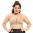 thumbnail image 1 of Xmarks Women's Full Figure Front Closure Wirefree Back Support Posture Bra, 1 of 12
