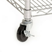 Seville Classics UltraDurable Commercial-Grade 5-Tier NSF-Certified Steel Wire Shelving with Wheels, 60 x 18, Silver