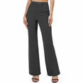 thumbnail image 1 of Timegard Suit Pants for Women High Waist Button Bell Bottom Fitting Comfy Casual Work Trousers Solid Color, 1 of 7