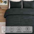 thumbnail image 6 of BEDELITE Fleece Twin Comforter Set -Super Soft & Warm Fluffy Black Bedding, Luxury Fuzzy Heavy Bed Set for Winter with 1 Pillow case, 6 of 9