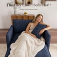 thumbnail image 4 of Muumblus Oversized Lounge Chair with Ottoman, Plush Cloud Accent Armchair for Living Room, Bedroom, Blue Chenille, 4 of 9