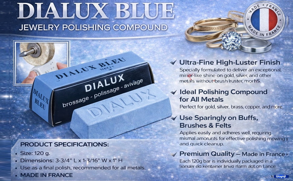 Dialux Blue Final Polish All Metals Jewelry Polishing Compound 6 Bars High Shine