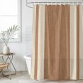 thumbnail image 4 of Brown Stripes Bathroom Shower Curtains with 12 Hooks Polyester Waterproof Shower Curtain for Stalls and Bathtubs Geometric Modern Vintage Lines Simple Art Decorative Bathroom Curtain 66x72 Inches, 4 of 9