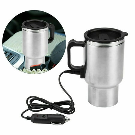 

Ana Car Electric Water Heater Mug Stainless Steel Travel Heated Coffee Kettle Cup