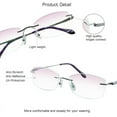 thumbnail image 2 of VisionGlobal Pure Titanium Frame for men/women Blue Light Blocking,Hand-set Diamond Fashion Glasses (Purple Pink, +1.50 Magnification), 2 of 5