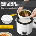 thumbnail image 2 of TEMOGU-Rice Cooker Small, 3-Cup Cooked (1.5 Cup Uncooked) Mini Rice Maker with Bento Box & Nonstick Pot - for Grains, Soup, Oatmeal, Keep Warm, Black, 2 of 4