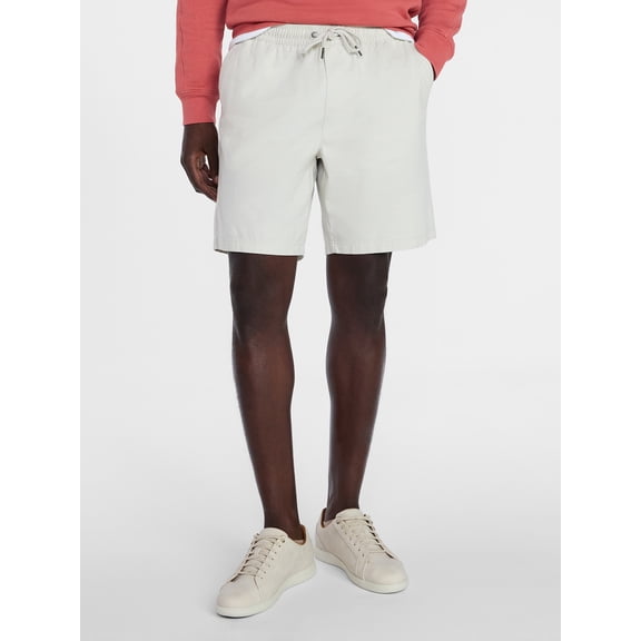 George Men's and Big Men's Slub Pull On Shorts, 8" Inseam, Sizes S-3XL