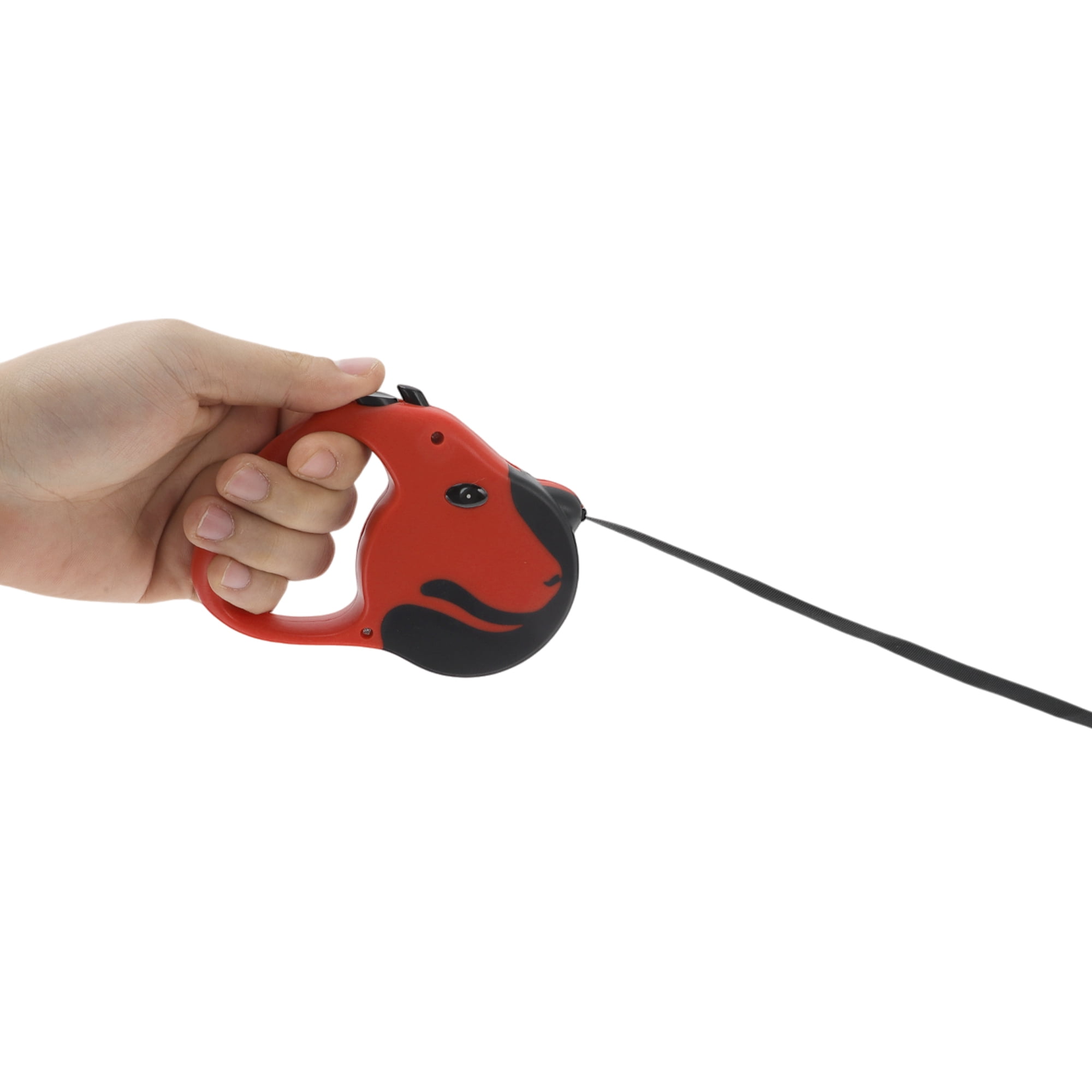 Unique Bargains Dog Face Pet Leash for Dogs and Puppies Soft Handle Red 16.4ft