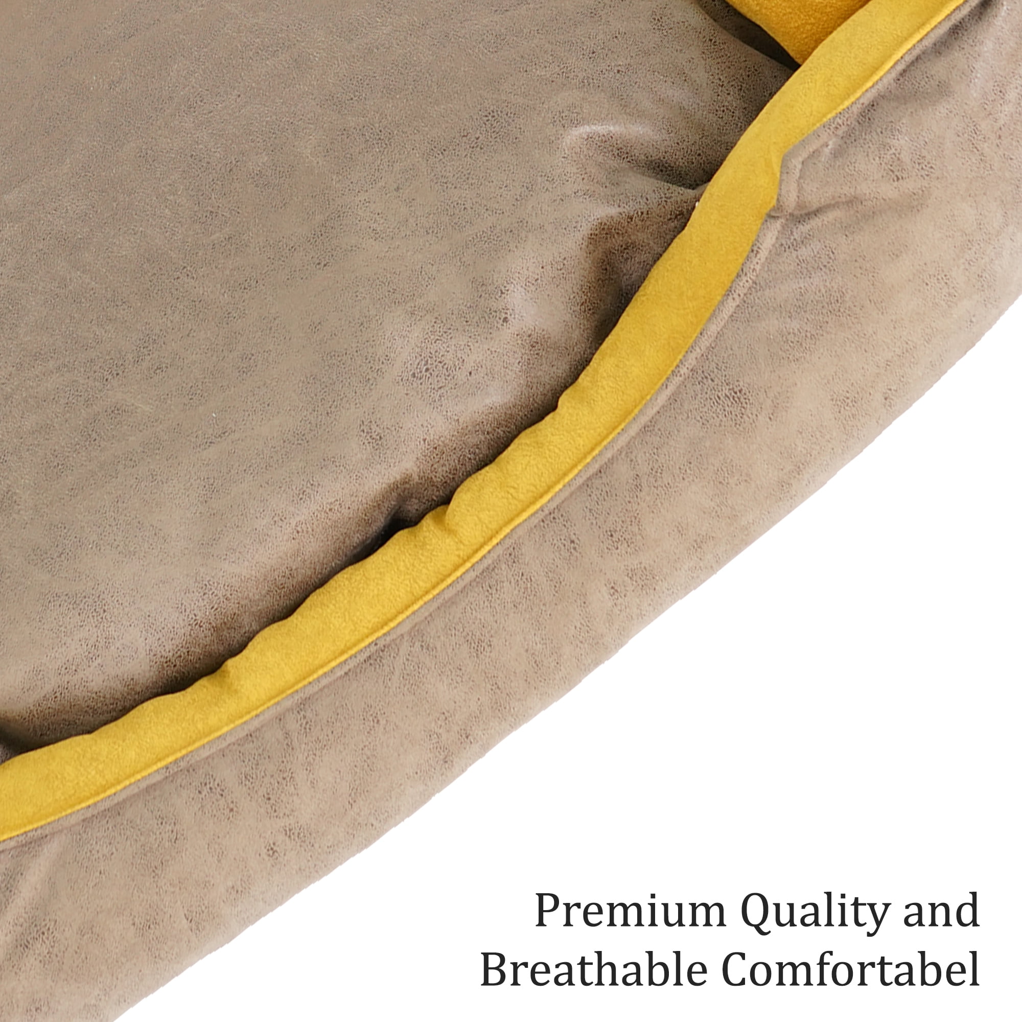 SUSSEXHOME Pets 23.5 x 17.3 x 7 Inches Washable Dog Bed for Medium Dogs - Durable Waterproof Sofa Dog Bed with Sides - (BROWN)
