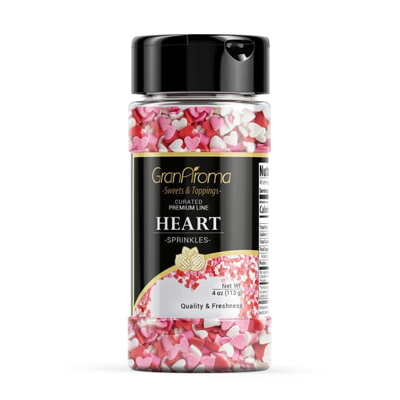 GranAroma Heart Sprinkles, 4 oz, Decorative, Mix, Fun Colorful Shapes