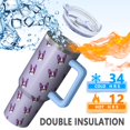 thumbnail image 5 of OBREWU Purple Boston Terrier Puppy Tumbler with Handle and Lid,Purple Boston Terrier Puppy 40oz Double Wall Vacuum Insulated Tumbler,Cups Gift for Women and Men, 5 of 7