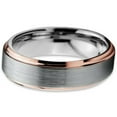thumbnail image 2 of Charming Jewelers Tungsten Wedding Band Ring 4mm for Men Women Comfort Fit 18K Rose Gold Plated Plated Beveled Edge Brushed Polished Lifetime Guarantee Size 8.5, 2 of 4