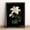 Lily, variant on 12x16in Framed White Daisy Floral Still Life Wood Print, Vintage Black Background Wall Art for Bedroom Living Room Home Decor