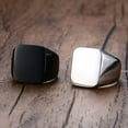 thumbnail image 2 of Men Silver&Black Square Rings Titanium Steel Ring Men Jewelry Finger, 2 of 8