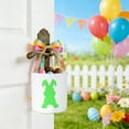 thumbnail image 2 of Green Easter Decor Tassel Bag Rabbit Pattern Tote Easter Egg Storage Handbag Canvas Material Green Color, 2 of 6