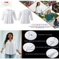 thumbnail image 6 of LEEYNEER Women‘s Plus Size Tops 3/4 Length Sleeve Shirts Dressy Casual V Neck Tunic Blouse (M-4XL), 6 of 10
