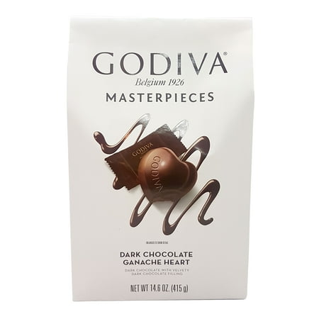 Belgium Masterpieces Dark Chocolate Ganache Heart in Gable Bag 14.6 Oz.