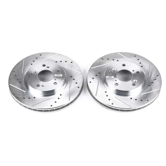 Power Stop Front Pair of Drilled and Slotted Brake Rotors JBR923XPR