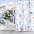 thumbnail image 2 of Fragrantex Purple Floral Rod Pocket Sheer Curtains, 28” x 45” (2 Panels), 2 of 5