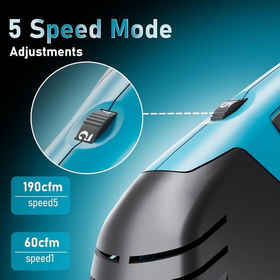 Cordless Leaf Blower 21V 5 Speed 150MPH with 2 Batteries and Charger for Lawn, Yard, Garden