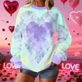 thumbnail image 1 of Uootdi Valentine's Day Sweatshirt for Women Crew Neck Love Heart Printed Graphic Sweatshirts Casual Holiday Long Sleeve Graphic Tee Tops Gift, 1 of 9