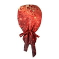 thumbnail image 5 of Valentine's Day Scrub Cap, Heart Print Adjustable Bouffant Hat, Tie Back Working Head Cover for Long Hair Vermilion, 5 of 6