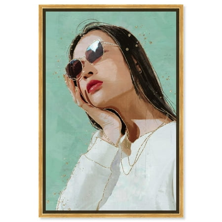 Mint and Shades Canvas Retro Glam Art Prints by Art Remedy, Gold Frame, 36" x 54"