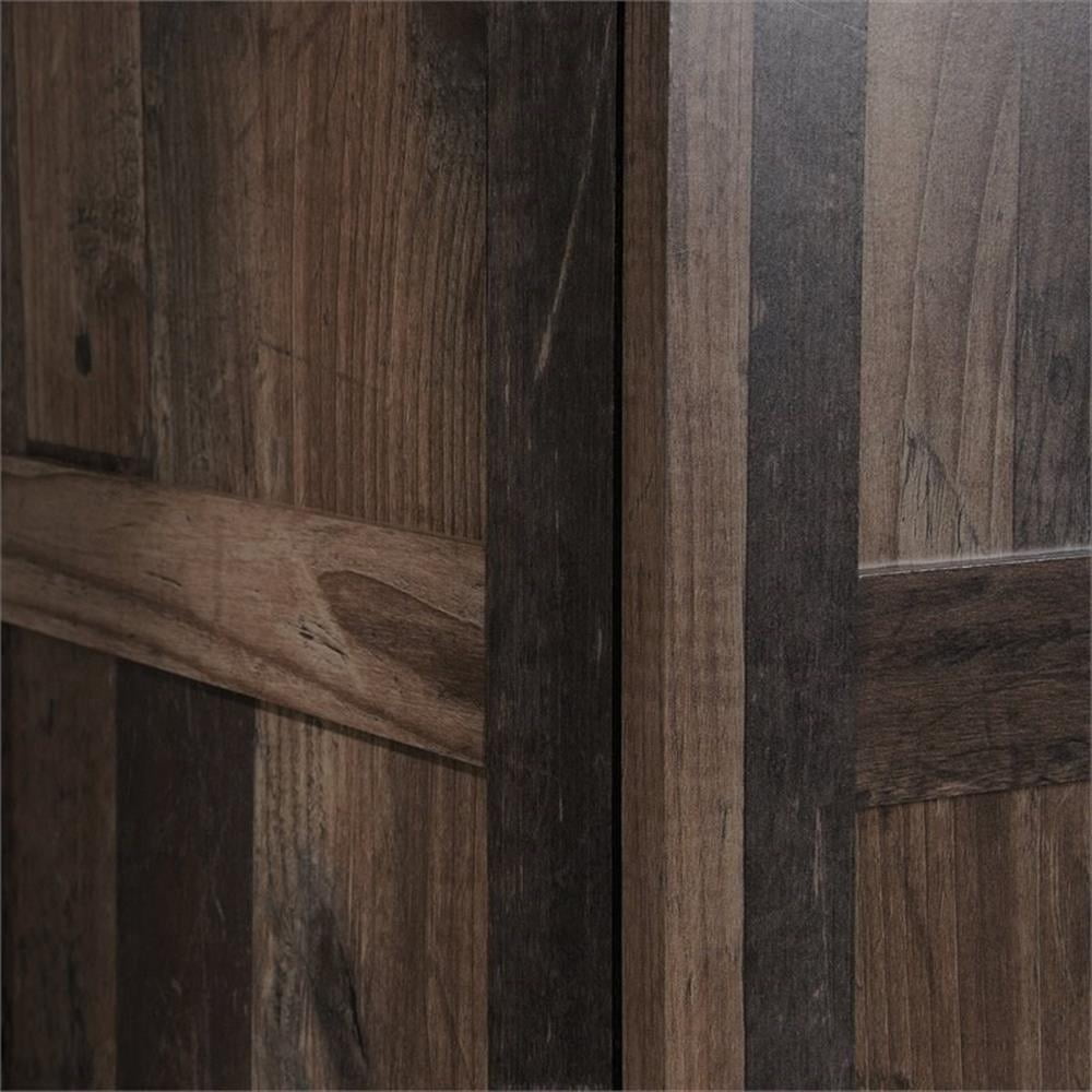 Pemberley Row Engineered Wood Brown Storage Cabinet Rectangular Adjustable Shelves 71.5" Unassembled