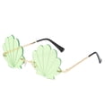 thumbnail image 2 of de sol de concha de moda , sin montura, gato para mujer, de playa, aire libre, UV4 verde Soledad Gafas de sol, 2 of 7