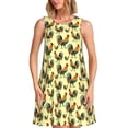 thumbnail image 1 of Balery Roosters In Farm Vestidos de verano para mujer con estampado: vestido holgado sin mangas, vestido playero informal y cómodo para días calurosos., 1 of 7