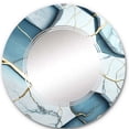 thumbnail image 2 of DESIGN ART Designart 'Abstract Geode White II' Printed Abstract Marble Wall Mirror 24in.x24in., 2 of 5