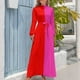 thumbnail image 3 of Vestido largo con bloqueo de color rojo y rosa, vestidos casuales, vestidos de fiesta de lujo para mujer, ropa de graduación, 3 of 4