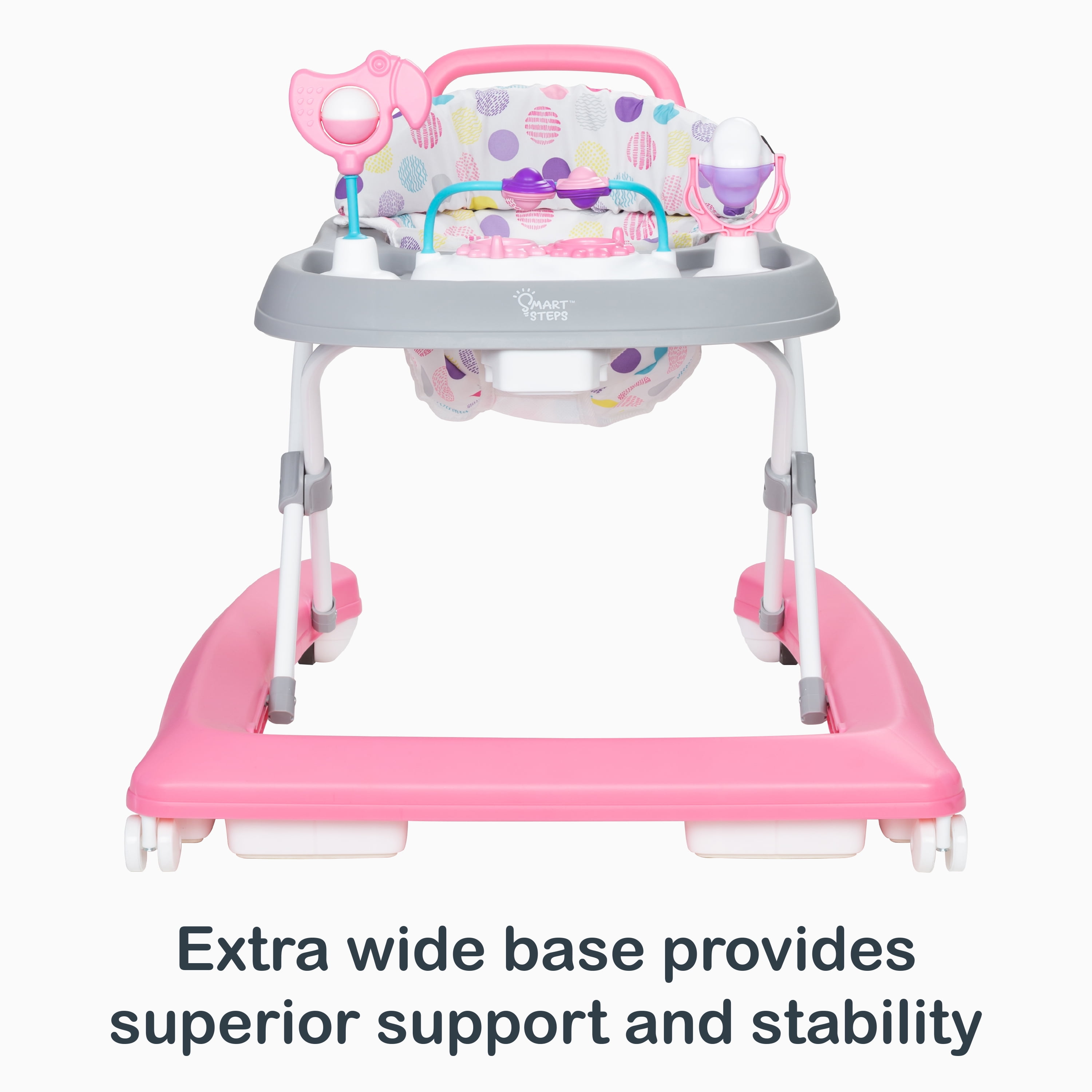 Smart Steps Trend Plus Baby and Toddler 2-in-1 Walker with Deluxe Toys, Orbits Pink