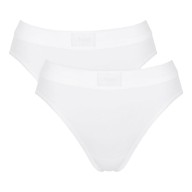 Sloggi calzoncillos mujer, pack de 2 - Double Comfort Tai 2P , pantalón, algodón elástico Blanco M (Medium)
