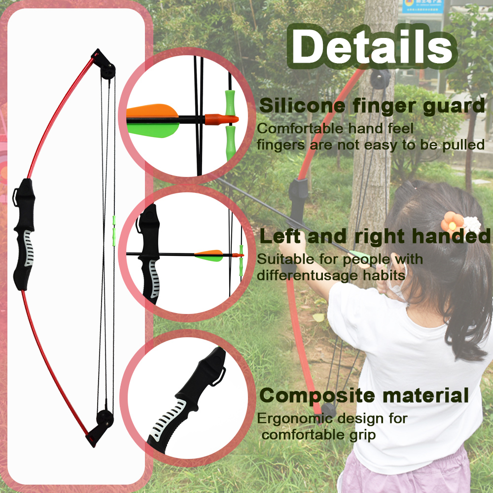 Runzkzy Bow and Arrow for Teens Beginner Archery Shooting Practice Compound Bow Training Set