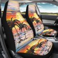 thumbnail image 4 of POLERO Sunset Palm Print Front Seat Cover for Men, 2pc Vehicle Seat Covers Anti-Slip Washable Car Seat Covers, 4 of 9