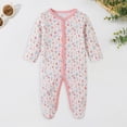 thumbnail image 2 of enyan Newborn Boy Girl Outfits Footie Pajamas Baby Boy Button Romper Footed Sleep N Play Sleepwear Infant Boy Girl Clothes（Light Pink,6-9 Months）, 2 of 4