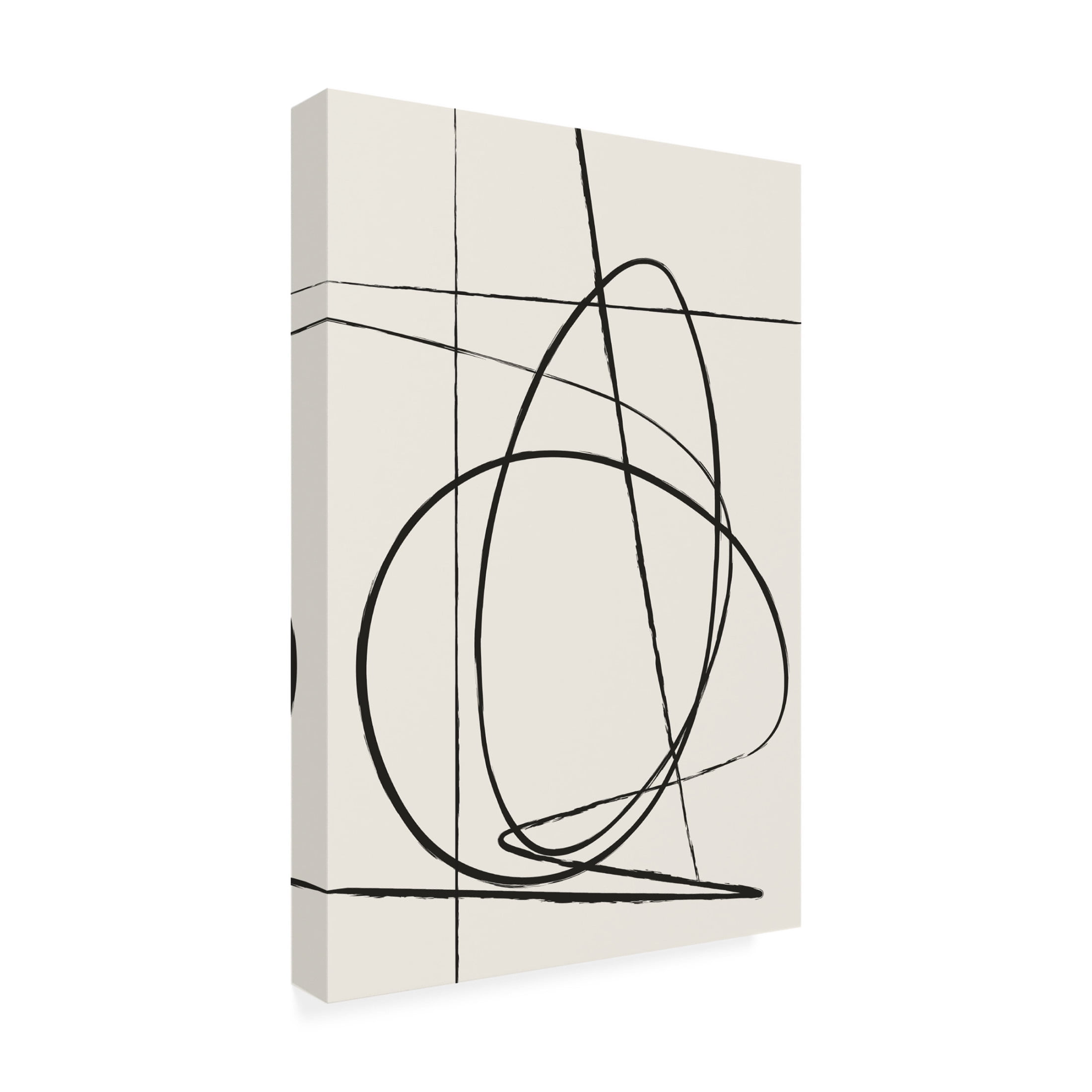 Trademark Fine Art Oju Design Beige Lines Canvas Wall Art