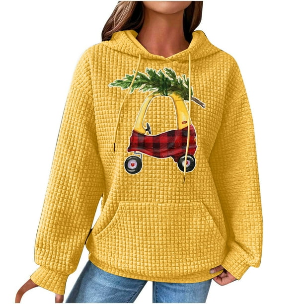 Pisexur Sweaters for Women Drawstring Oversized Hooded Ugly