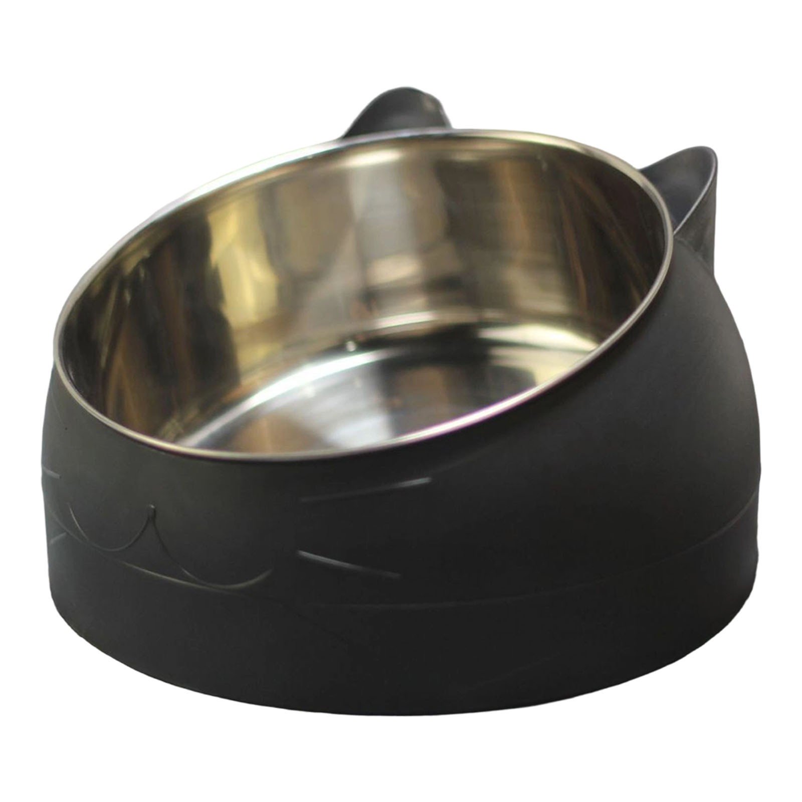 Raised Cat Bowls, Tilted Elevated Stainless Steel Food & Water Bowls, Denbek 15-Inch Tall Pet Feeder, Neck-Friendly Protective Bowl for Cats and Dogs
